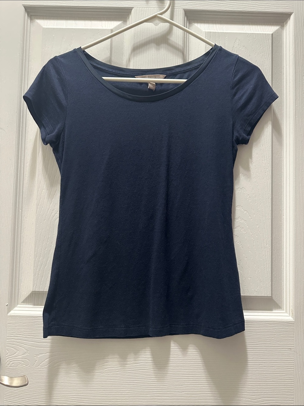 Banana Republic Navy Short-Sleeve Scoop Neck Tee